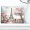 Designart - Eiffel with Pink Flowers - Landscape Canvas Art Print
